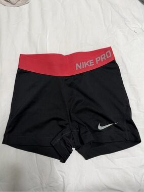 Nike Black Bike Shorts with Coral Waistband